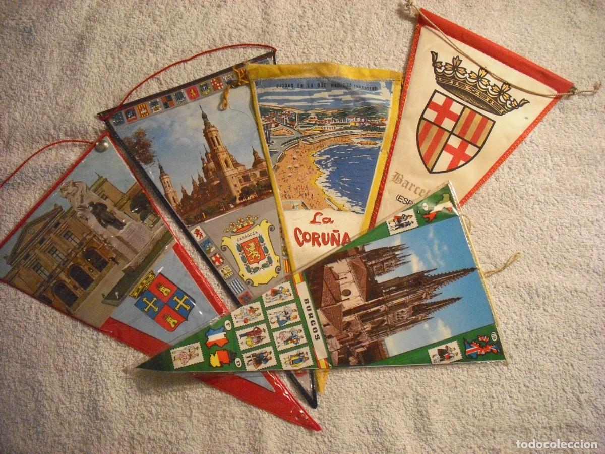 Bandierine di collezione: LOTE DE 5 BANDERINES DE DISTINTOS LUGARES DE ESPA&Ntilde;A