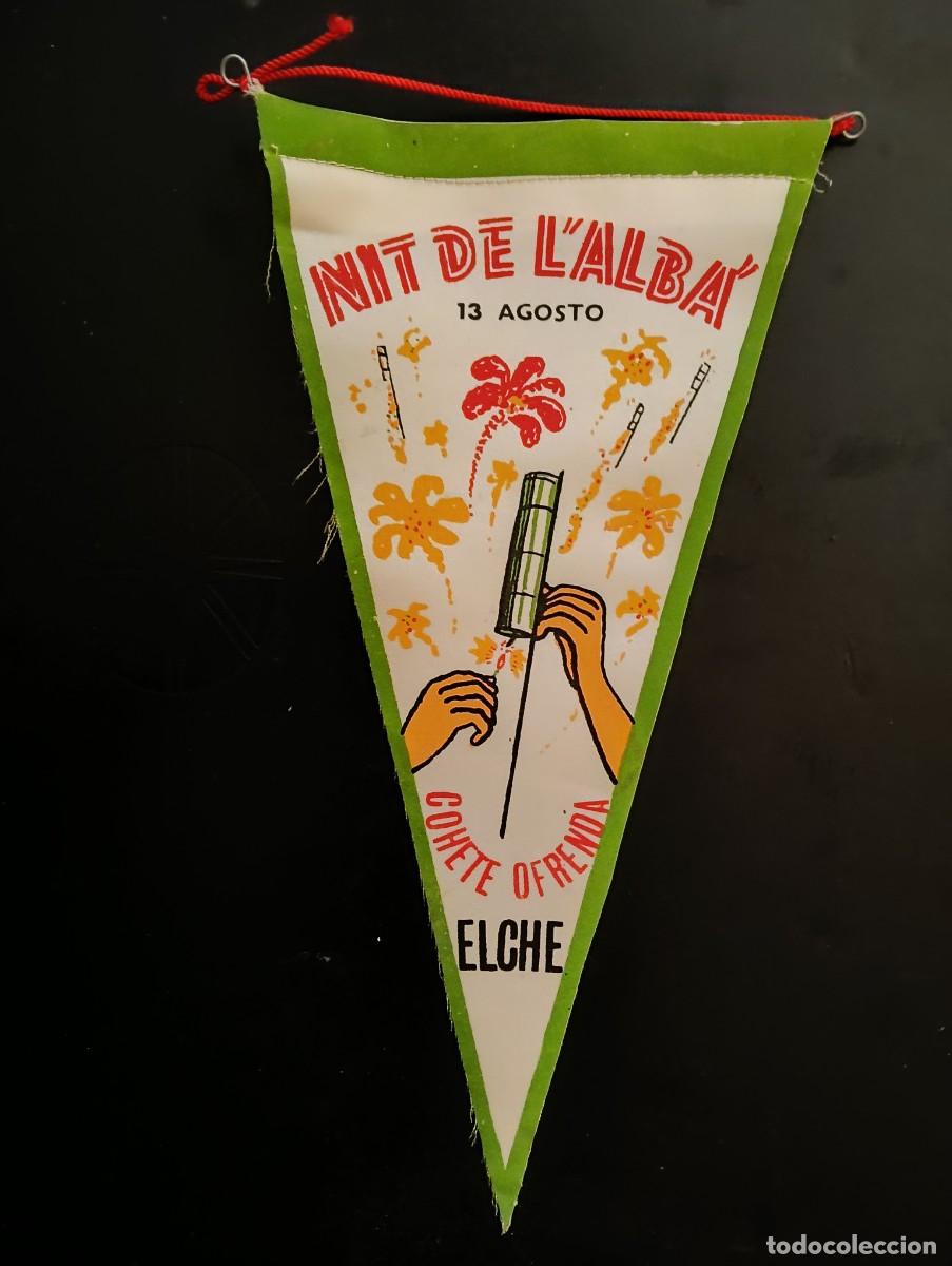 Banderines de colecci&oacute;n: BANDERIN DE TELA COHETE OFRENDA NIT DE L&acute;ALBA - ELCHE - FIESTAS DE AGOSTO