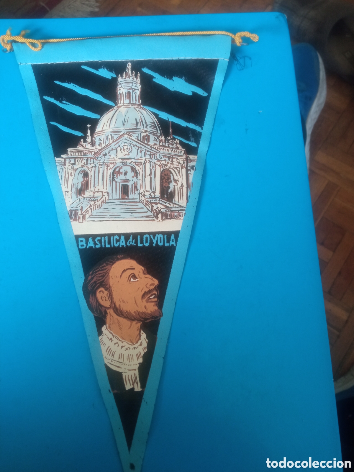 Banderines de colecci&oacute;n: Antiguo banderin, Bas&iacute;lica de Loyola, 27cm de altura