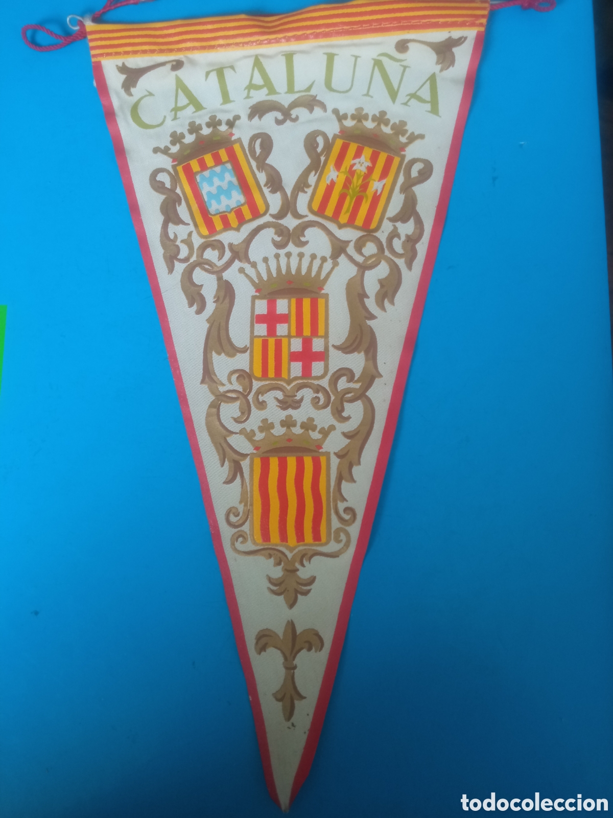 Banderines de colecci&oacute;n: Antiguo banderin, Catalu&ntilde;a, 25,5cm de altura