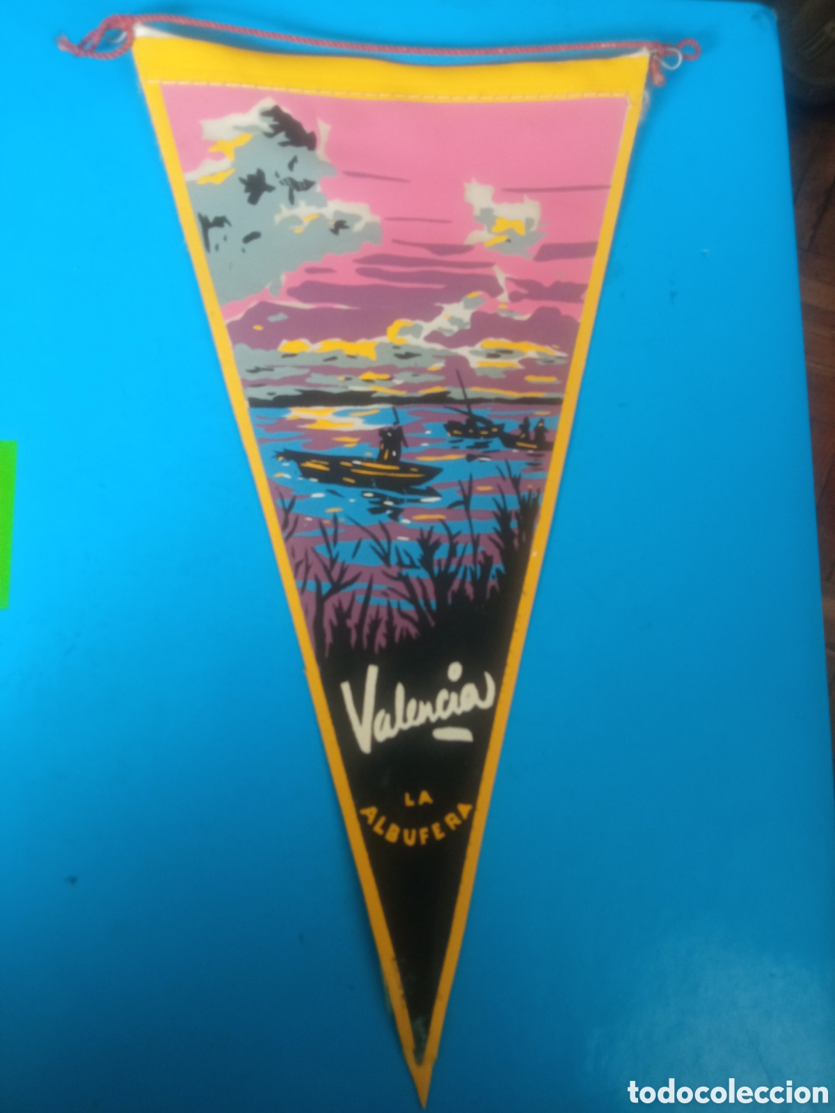 Banderines de colecci&oacute;n: Antiguo banderin, Valencia, La Albufera, 25,5cm de altura
