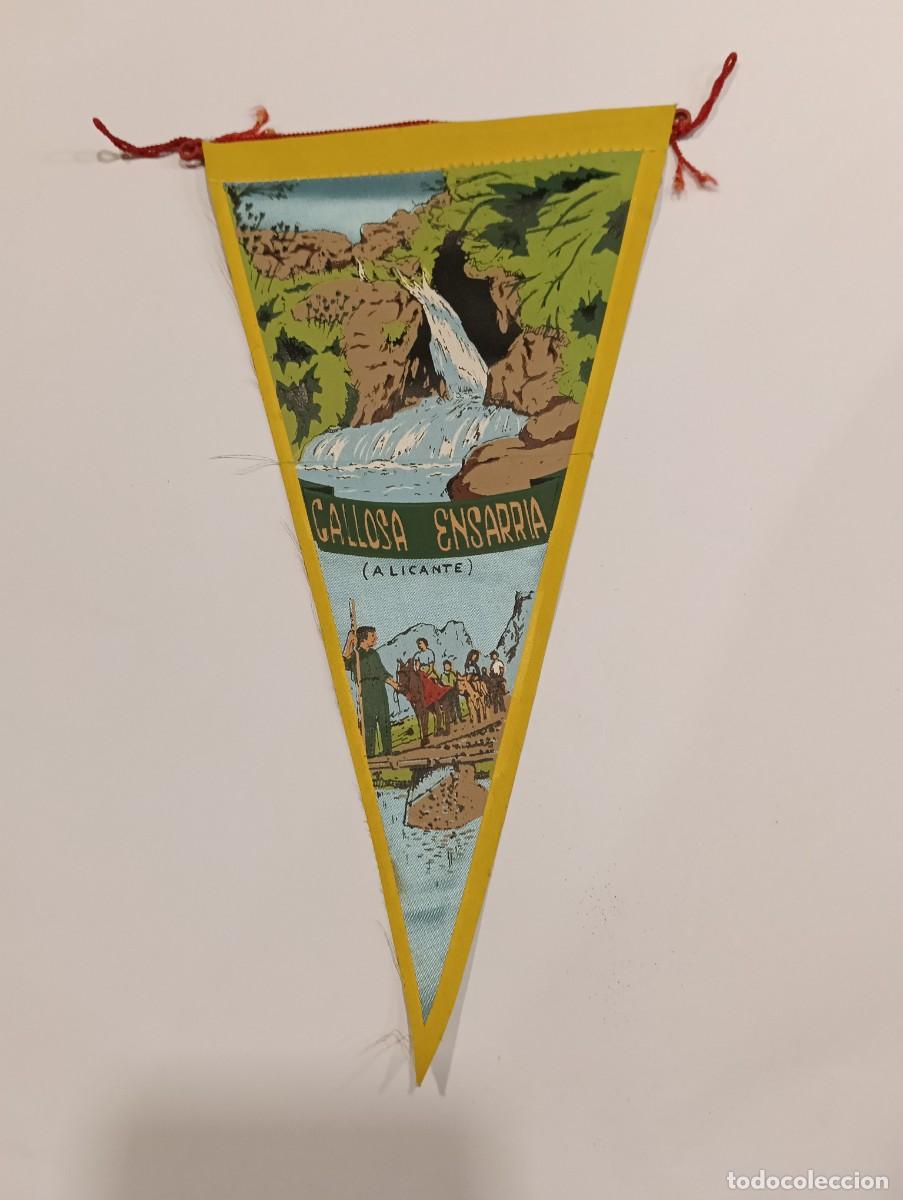 Banderines de colecci&oacute;n: Antiguo bander&iacute;n souvenir vintage de Callosa d'en Sarri&agrave; (Alicante) - Fuentes del Algar (ca. 1960-19