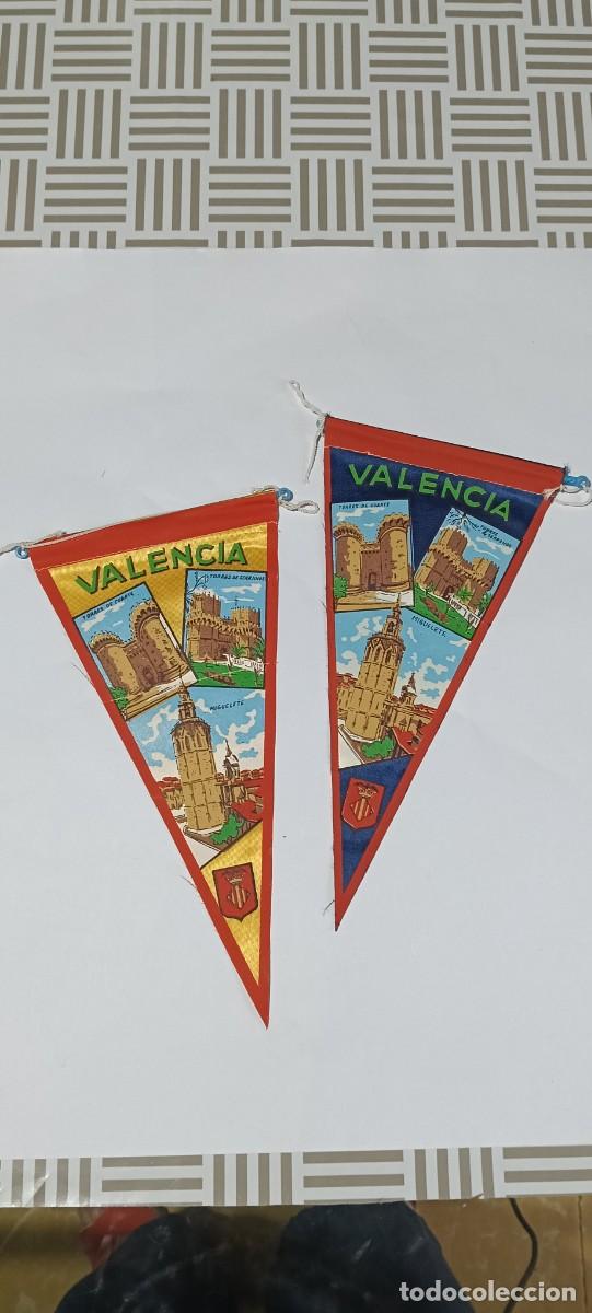 Banderines de colecci&oacute;n: Lote 2 Banderines Tur&iacute;sticos Valencia Monumentos Miguelete Serranos Cuarte Vintage