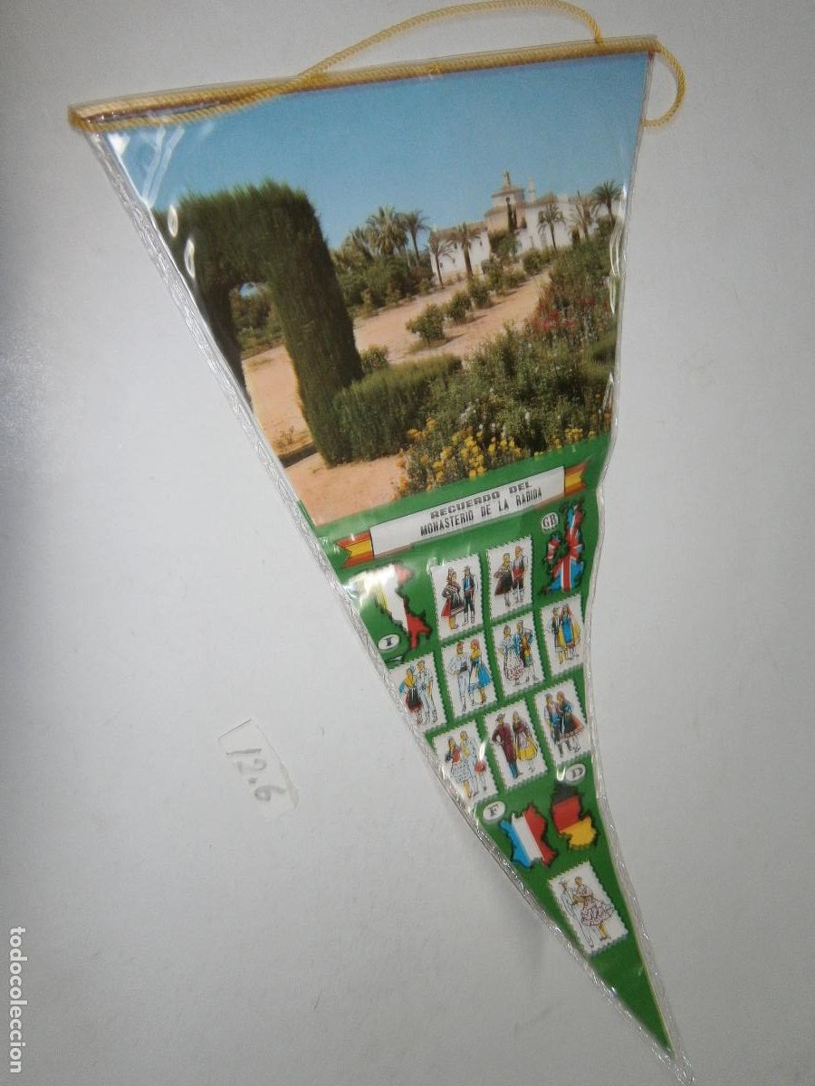 Banderines de colecci&oacute;n: ANTIGUO BANDERIN VINTAGE MONASTERIO DE LA RABIDA