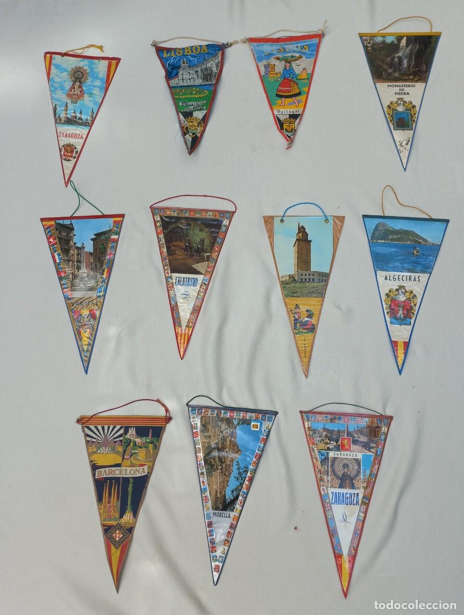 Banderines de colecci&oacute;n: 11 banderines recuerdo ciudades a&ntilde;os 60-70