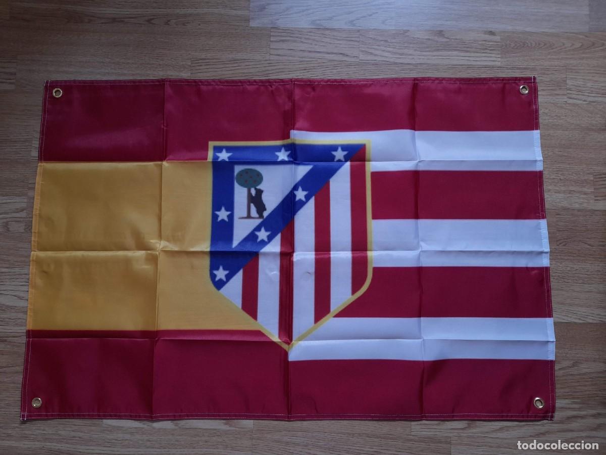 Banderines de colecci&oacute;n: Bandera Atletico de Madrid Espa&ntilde;a con bandera Espa&ntilde;a y blanco y rojo