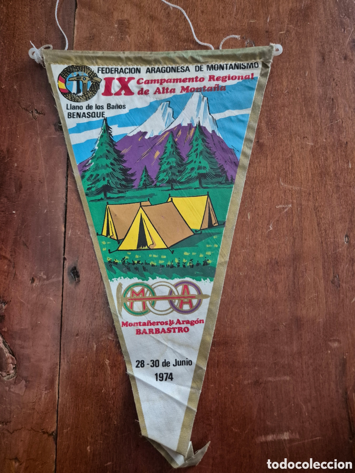 Banderines de colecci&oacute;n: BANDERIN 1974 FEDERACION ARAGONESA MONTA&Ntilde;ISMO BARBASTRO BENASQUE