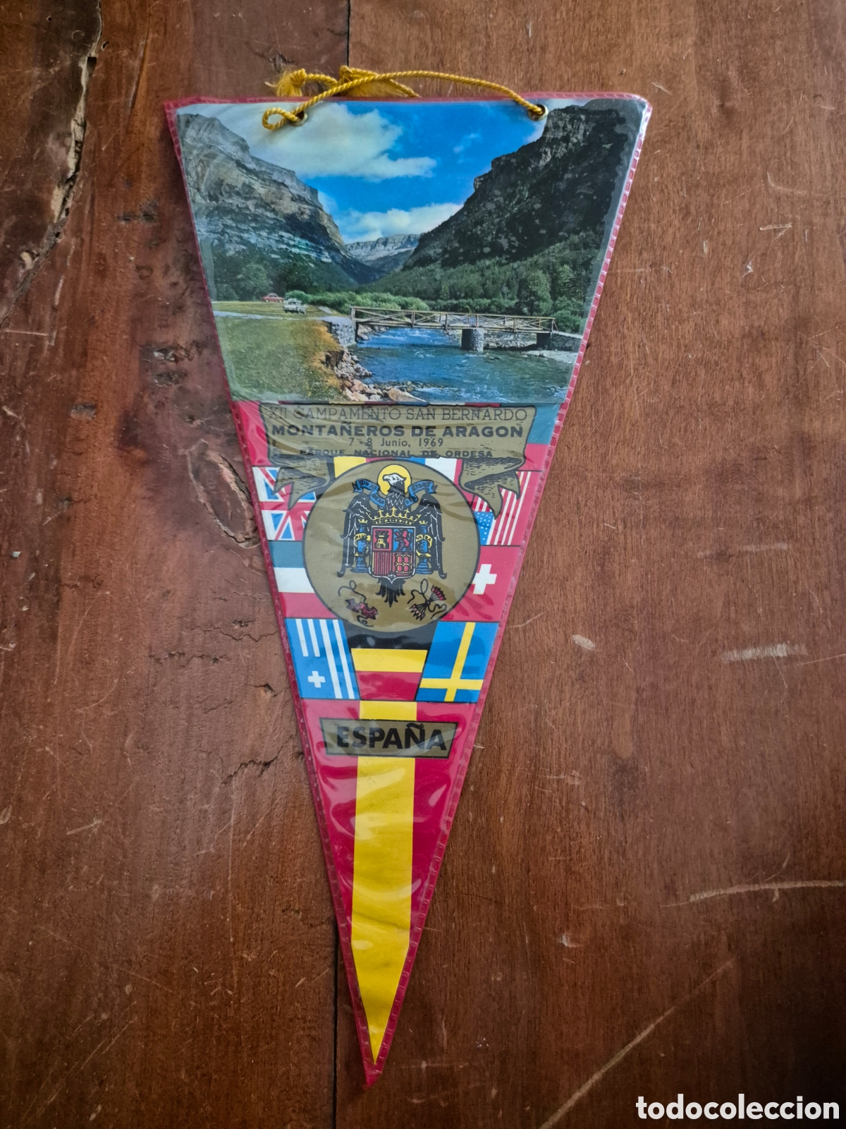 Banderines de colecci&oacute;n: BANDERIN MONTA&Ntilde;EROS DE ARAGON 1969 SAN BERBARDO ORDESA