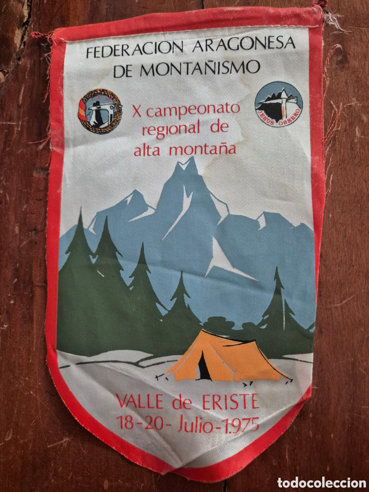 Banderines de colecci&oacute;n: BANDERIN 1975 FEDERACION ARAGONESA DE MONTA&Ntilde;ISMO ERISTE CAMPAMENTO ALTA MONTA&Ntilde;A