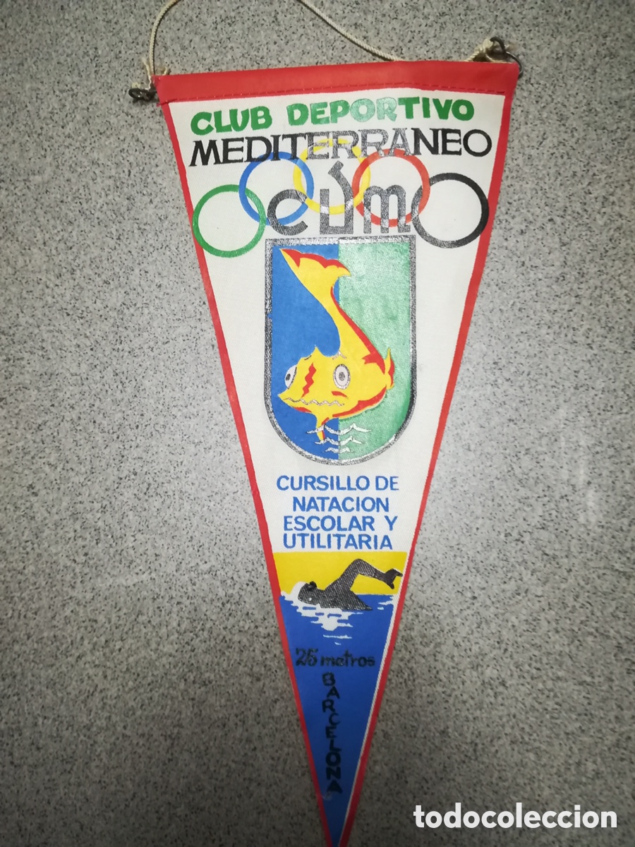 Fanions de collection: Bander&iacute;n antiguo. A&ntilde;os 1960. Club Deportivo Mediterr&aacute;neo.