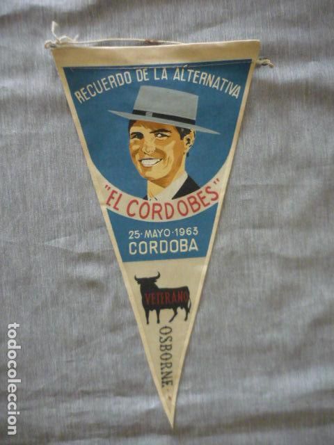 Banderines de colecci&oacute;n: TORERO EL CORDOBES ALTERNATIVA CORDOBA 25 MAYO 1963 ANTIGUO BANDERIN