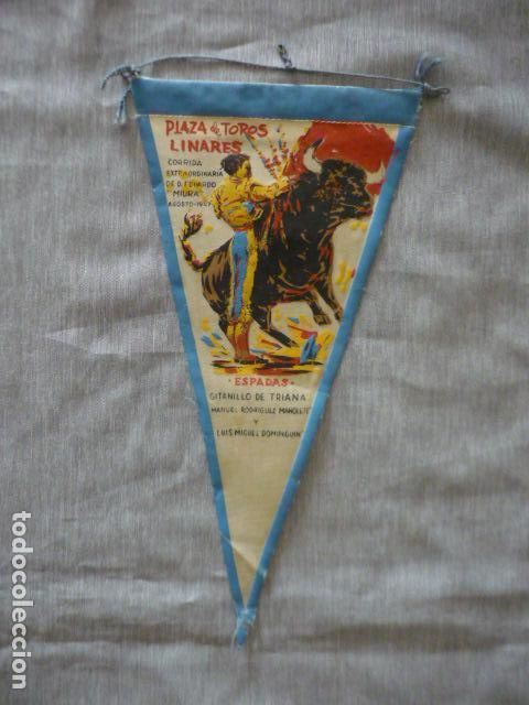 Banderines de colecci&oacute;n: LINARES PLAZA DE TOROS CORRIDA EXTRAORDINARIA ANTIGUO BANDERIN