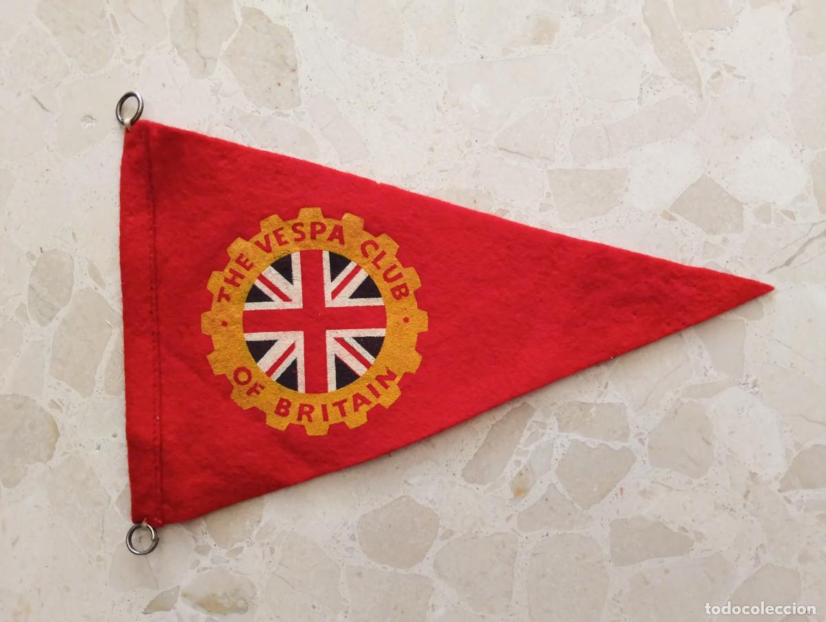 Banderines de colecci&oacute;n: ANTIGUO BANDERIN DE TELA MOTO CLUB VESPA - BRETA&Ntilde;A / OF BRITAIN - FLAG
