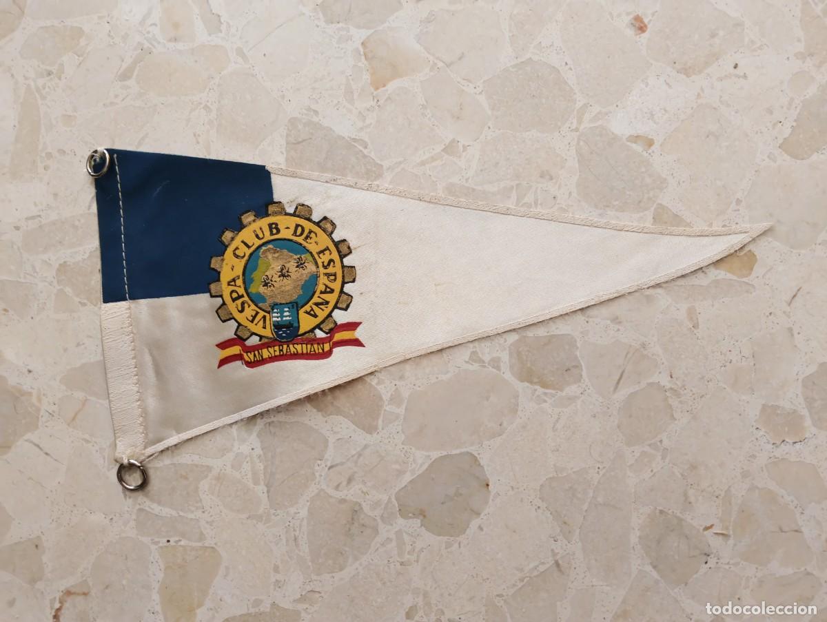 Banderines de colecci&oacute;n: ANTIGUO BANDERIN DE TELA MOTO CLUB VESPA ESPA&Ntilde;A - SAN SEBASTIAN - FLAG