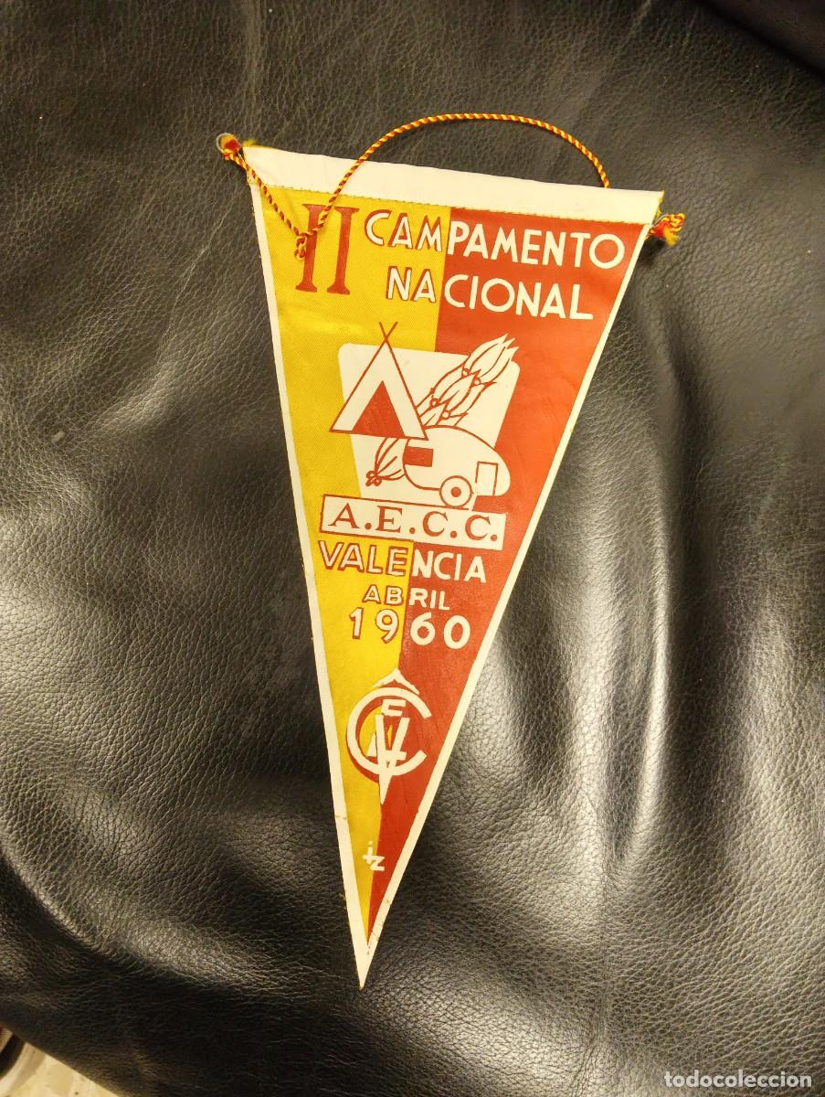 Banderines de colecci&oacute;n: BANDERIN TELA 1960 - II CAMPAMENTO NACIONAL VALENCIA - MA - CEV - AECC CENTRO EXCURSIONISTA VALENCIA
