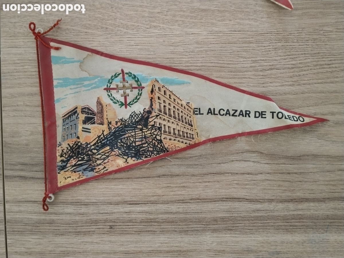Banderines de colecci&oacute;n: Bander&iacute;n militar guerra civil Alc&aacute;zar de toledo. General moscardo ej&eacute;rcito.falange.bando nacional.re