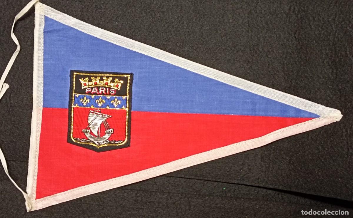 Banderines de colecci&oacute;n: Bander&iacute;n escudo de Par&iacute;s. Tela. A&ntilde;os 60.