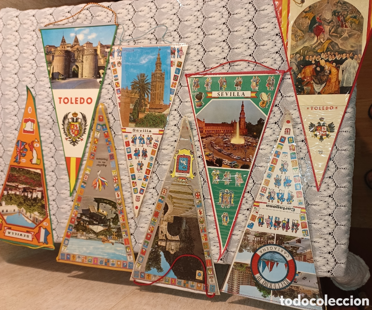Banderines de colecci&oacute;n: 8 Banderines ciudades de Espa&ntilde;a