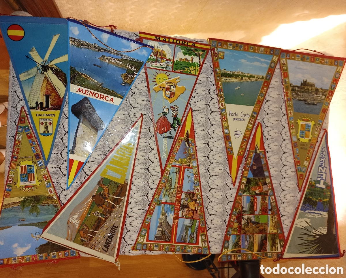 Banderines de colecci&oacute;n: 8 Banderines de Baleares y de Canarias