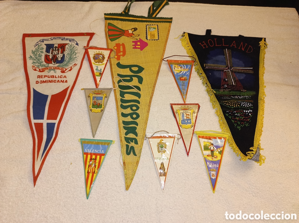 Banderines de colecci&oacute;n: 3 Banderines y 7 mini banderines