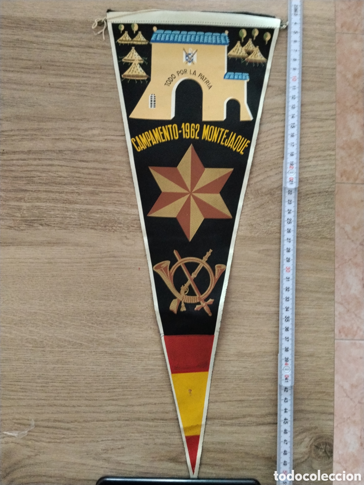 Banderines de colecci&oacute;n: Bander&iacute;n militar &eacute;poca de franco campamento montejaque.milicias universitaria.infanteria.ejercito es