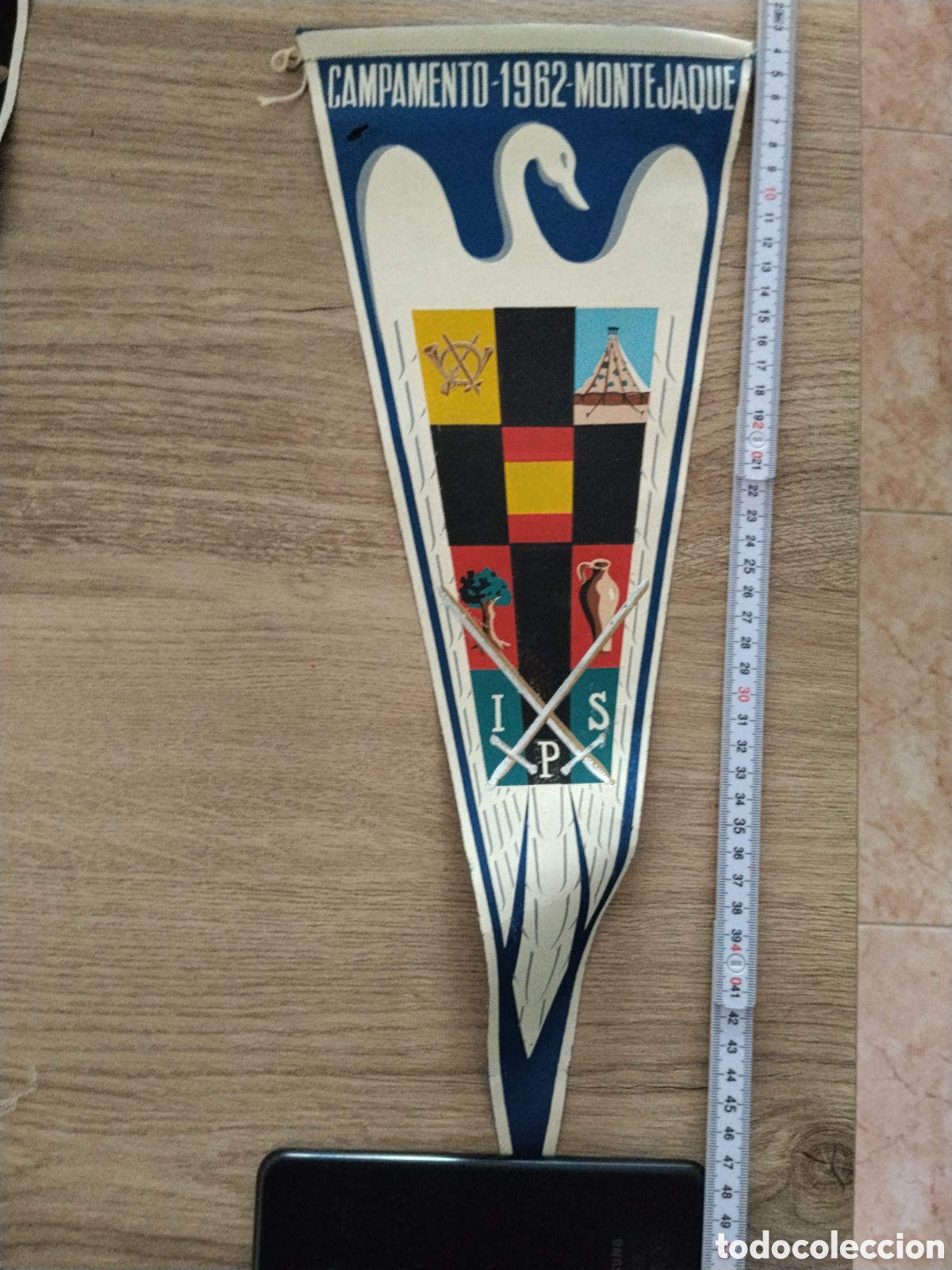 Banderines de colecci&oacute;n: Bander&iacute;n militar &eacute;poca de franco campamento montejaque.milicias universitaria.infanteria.ips.milicia