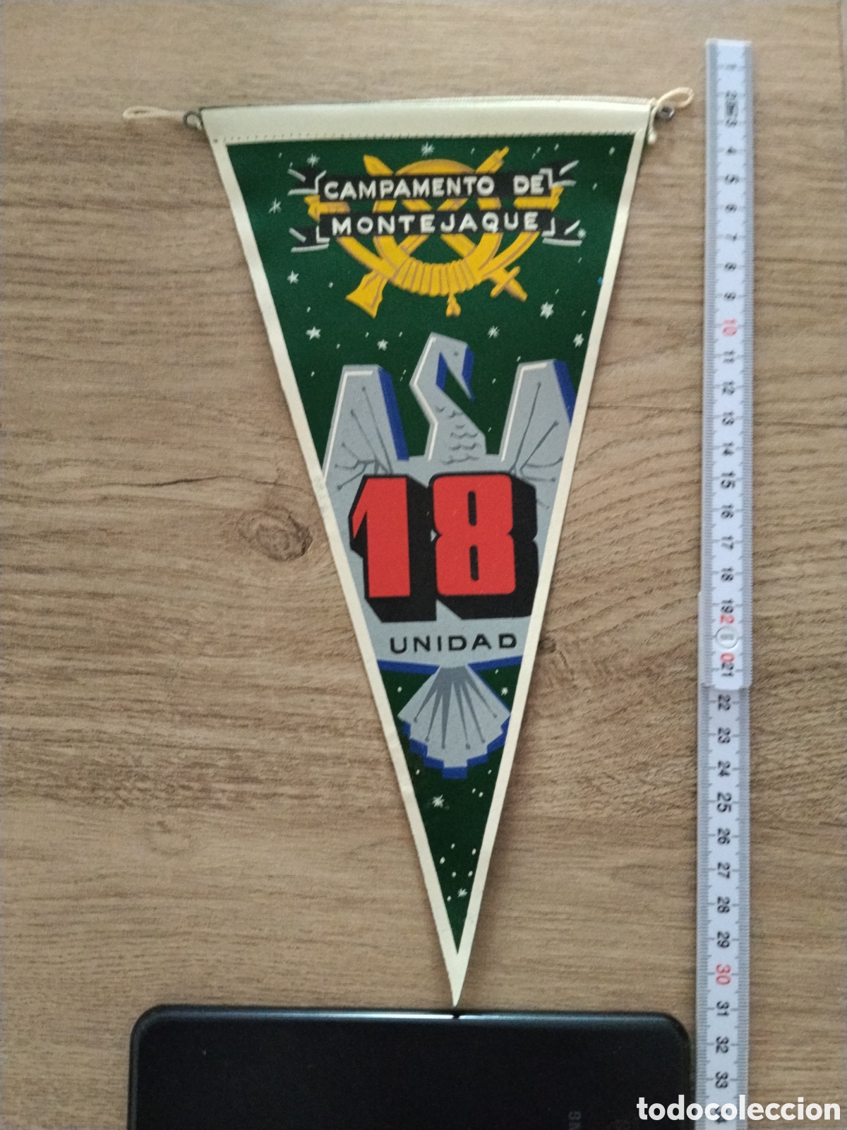 Banderines de colecci&oacute;n: Bander&iacute;n militar &eacute;poca de franco campamento montejaque.milicias universitaria.infanteria.ips.milicia