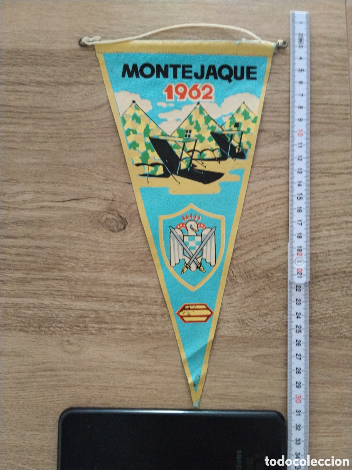 Banderines de colecci&oacute;n: Bander&iacute;n militar &eacute;poca de franco campamento montejaque.milicias universitaria.infanteria.ips.milicia