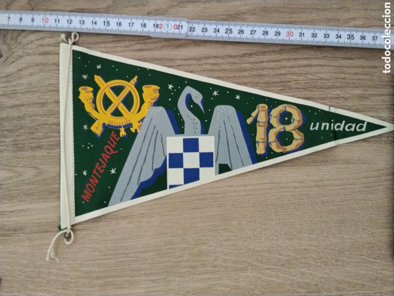 Banderines de colecci&oacute;n: Bander&iacute;n militar &eacute;poca de franco campamento montejaque.milicias universitaria.infanteria.ips.milicia