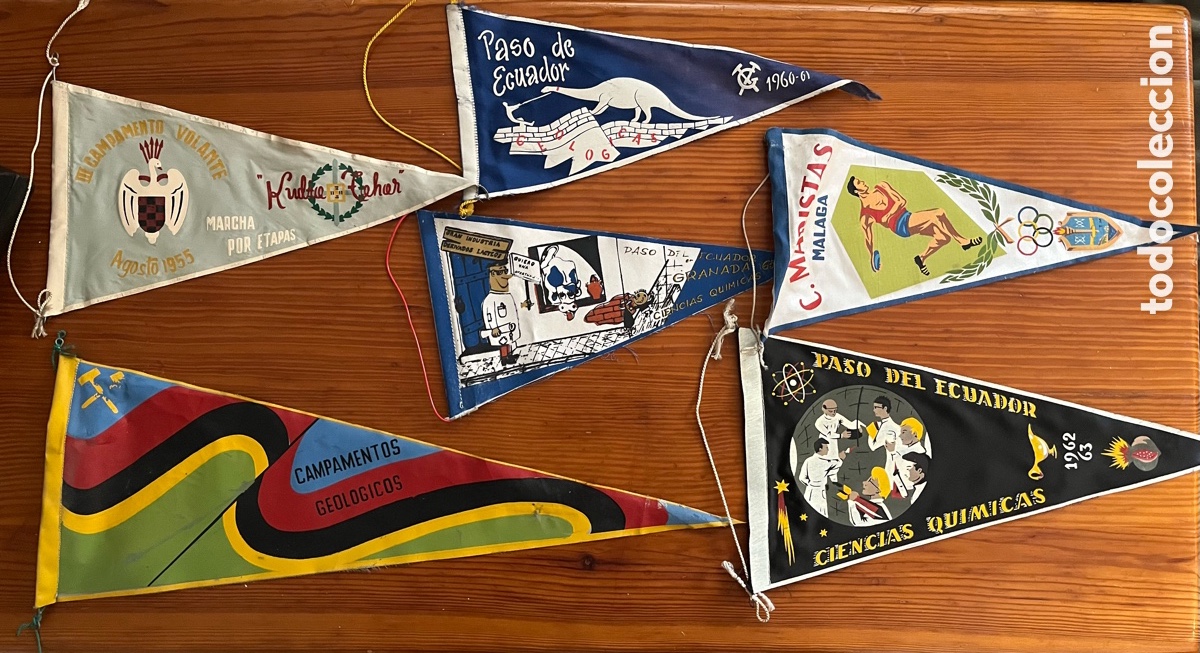 Banderines de colecci&oacute;n: Lote banderines a&ntilde;os 60-70