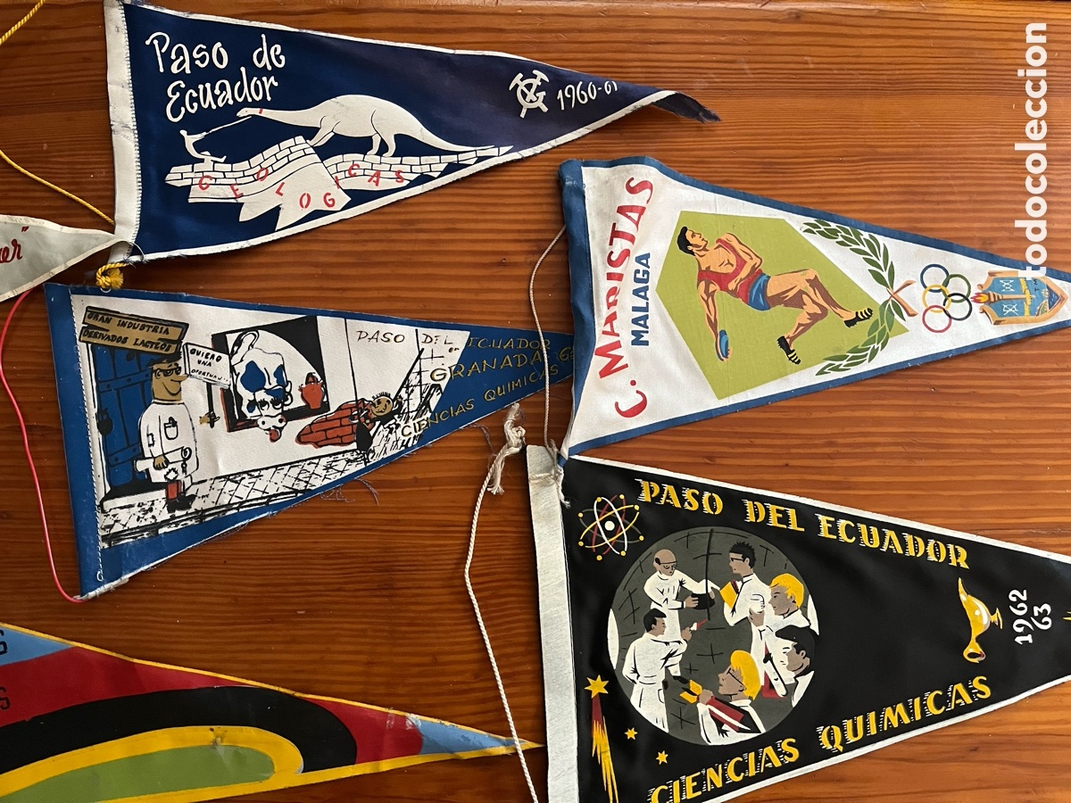 Banderines de colecci&oacute;n: Lote banderines a&ntilde;os 60-70