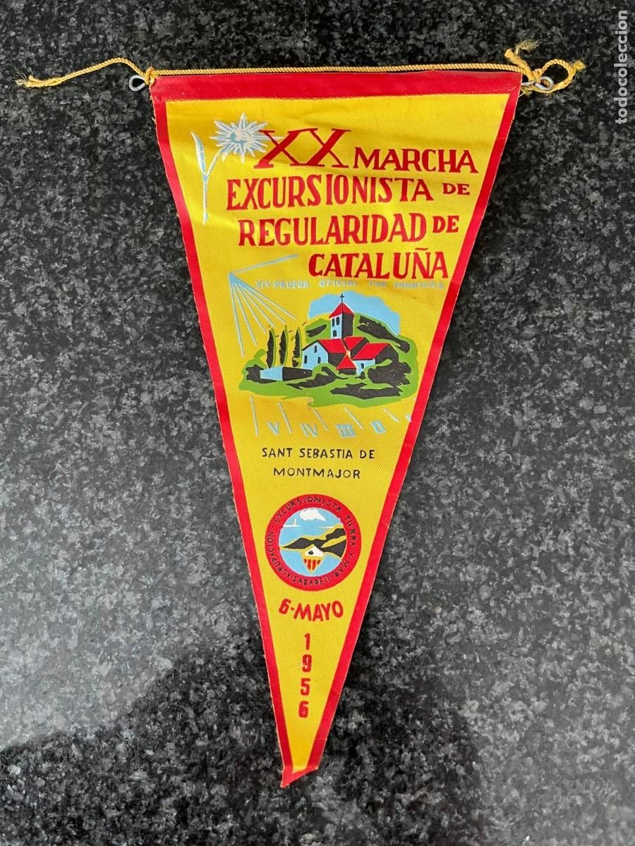 Banderines de colecci&oacute;n: bander&iacute;n XX marcha excursionista Sant Sebastia de Montmajor 1956 Barcelona