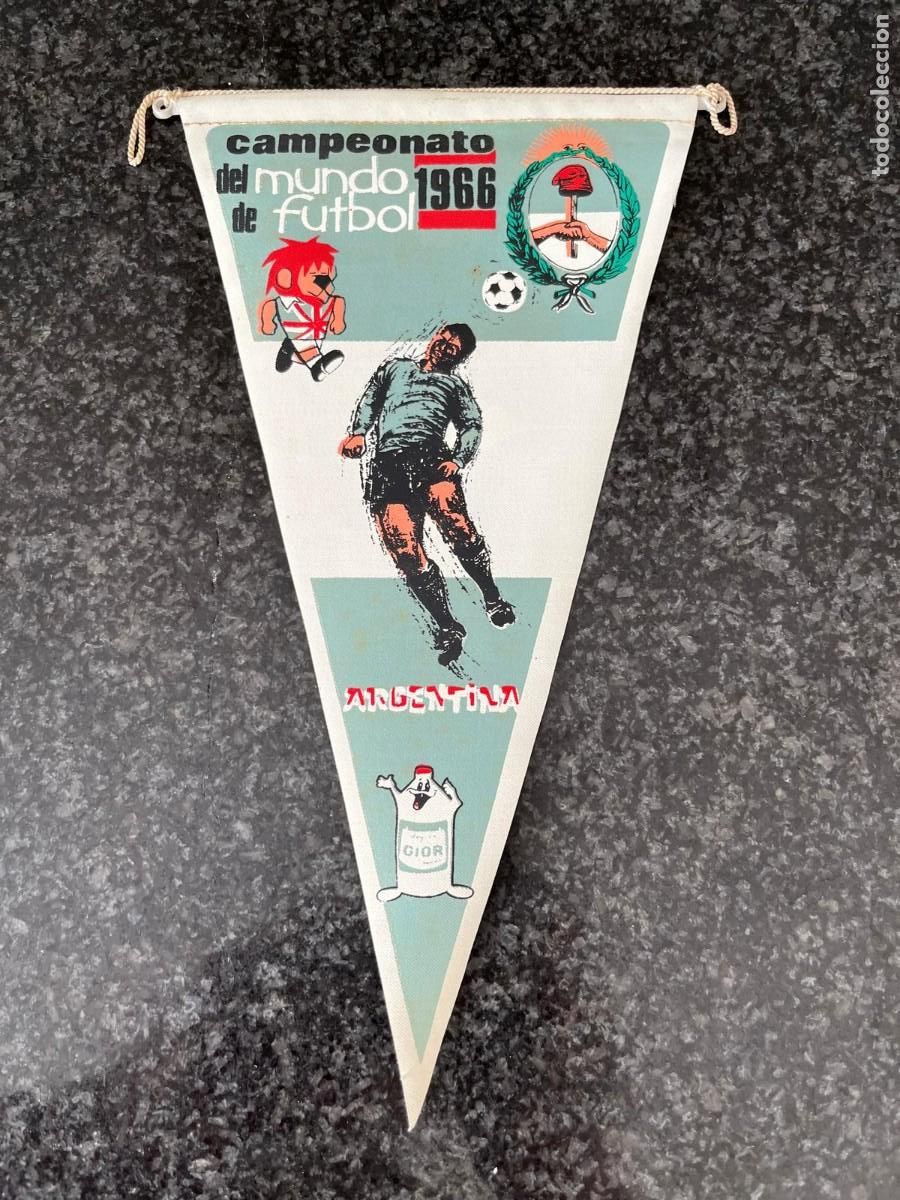 Banderines de colecci&oacute;n: banderin campeonato del mundo f&uacute;tbol 1966 Argentina anuncio Gior