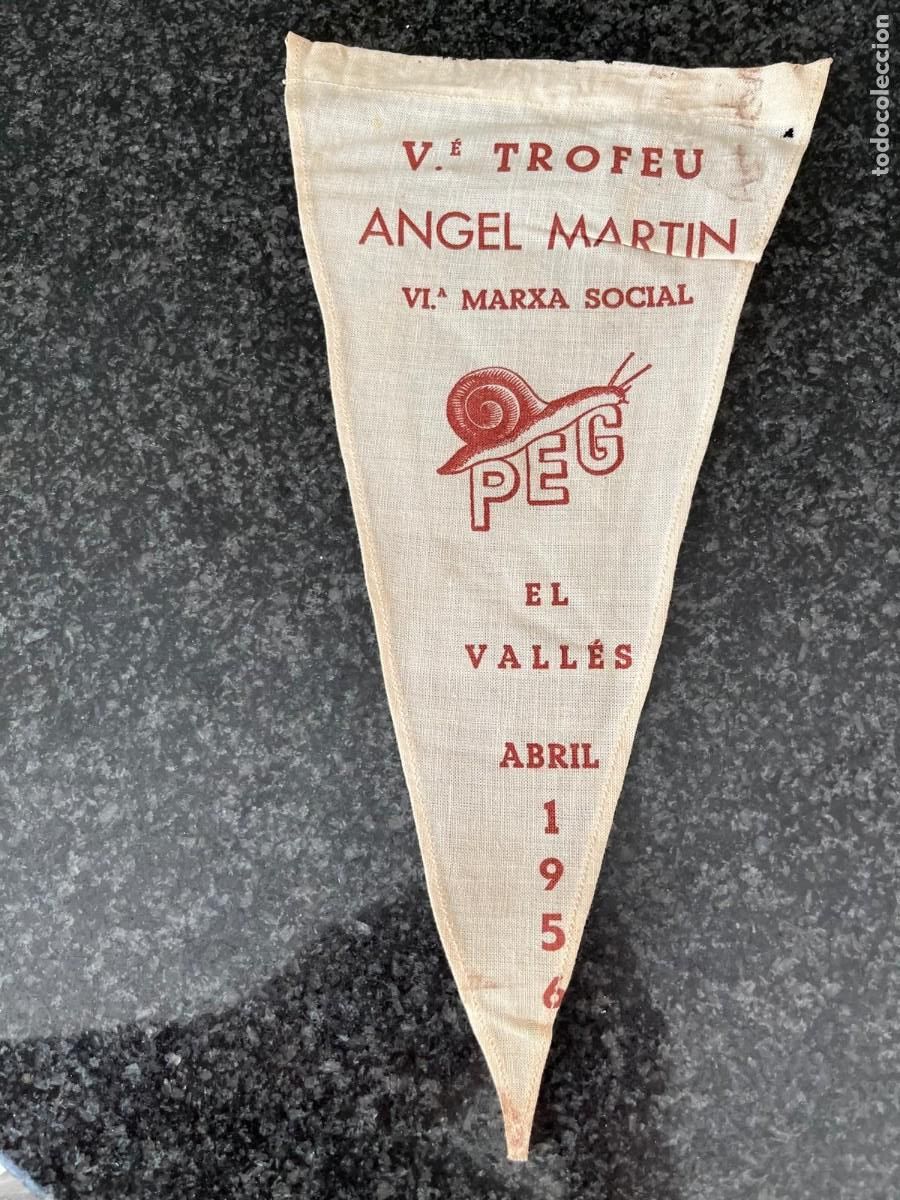 Banderines de colecci&oacute;n: banderin V trofeu Angel Martin PEG el Valles Barcelona 1956