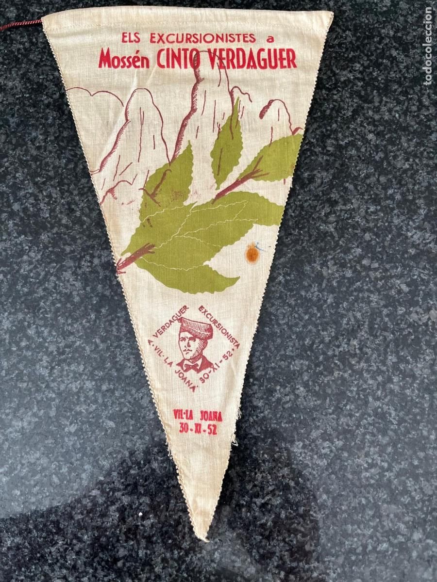 Banderines de colecci&oacute;n: ELS EXCURSIONISTES A MOSS&Eacute;N CINTO VERDAGUER VIL-LA JOANA 1952 BARCELONA