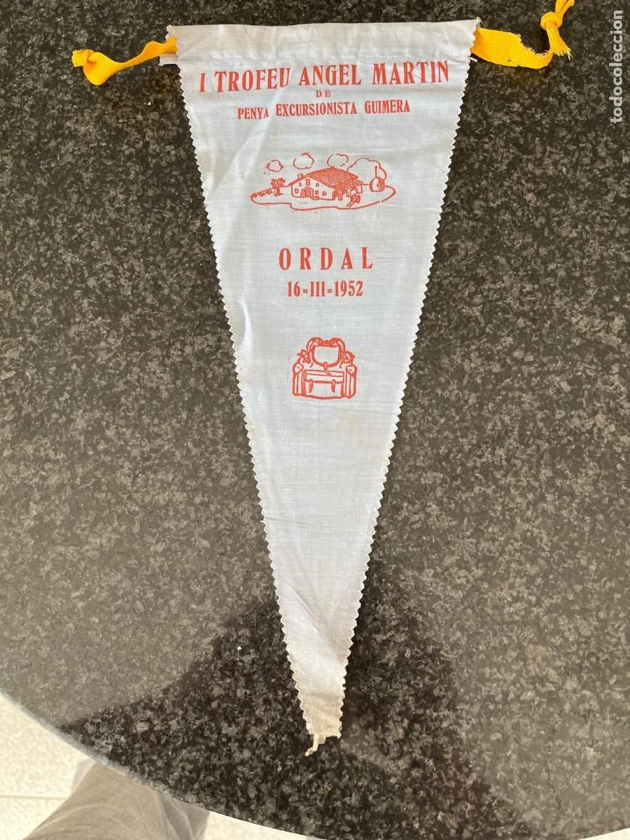 Banderines de colecci&oacute;n: banderin I trofeu Angel Mart&iacute;n Ordal Barcelona 1952
