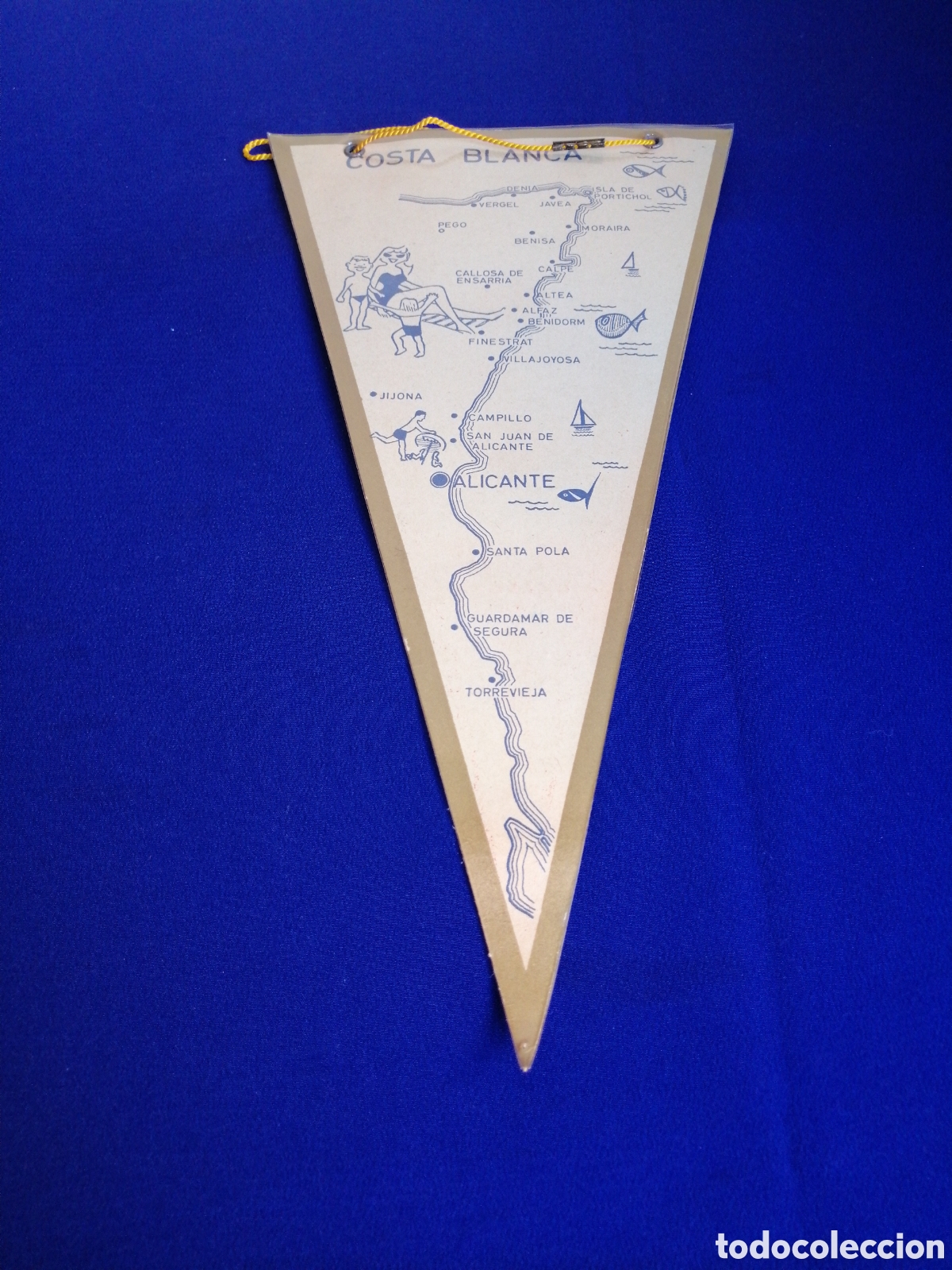 Galhardetes de cole&ccedil;&atilde;o: COSTA BLANCA - R&Iacute;O ALGAR - CALLOSA DE ENSARRIA (ALICANTE) BANDERIN ANTIGUO