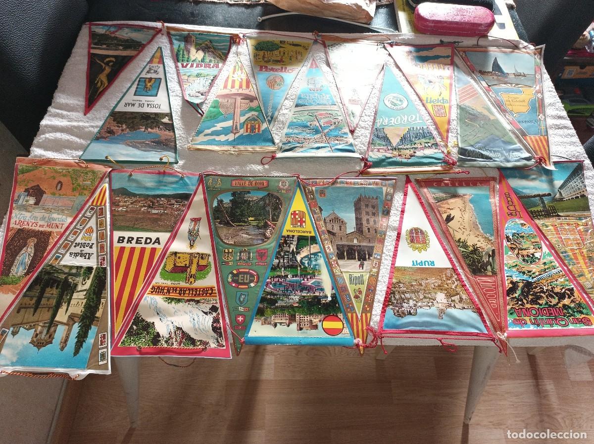 Banderines de colecci&oacute;n: 22 Banderines vintage de pueblos y ciudades de Catalunya