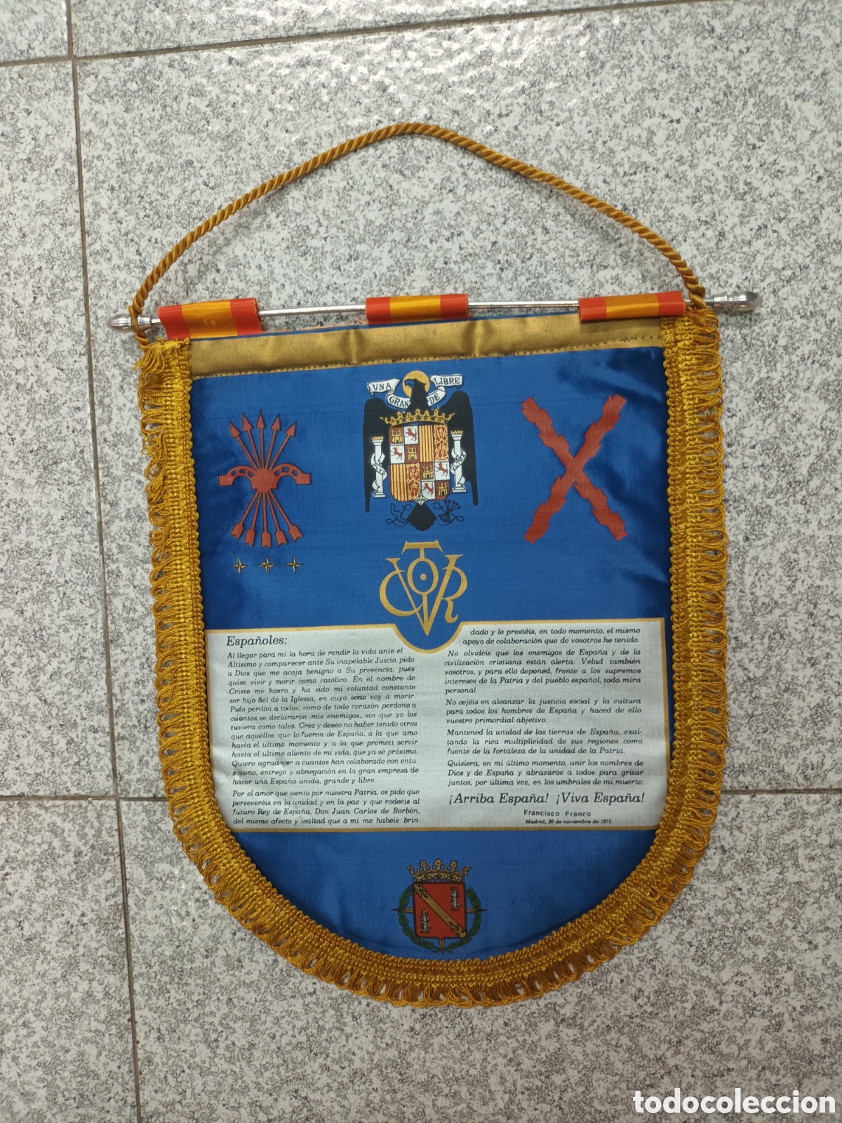 Banderines de colecci&oacute;n: Banderin. Testamento de Franco. 1975