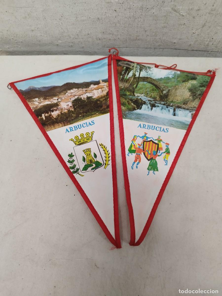 Banderines de colecci&oacute;n: 2 antiguos banderines de arbucies, arbucias catalu&ntilde;a.