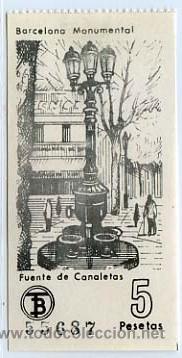 Colecionismos Bilhetes de Transporte: (F23//9-monumental ) BILLETE DE BUS DE BARCELONA // TdB //- FUENTE DE CANALETAS