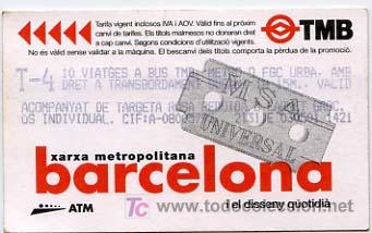 Collectables Transport Tickets: (133 # ) BILLETE DE TRANSPORTE DE BARCELONA // TMB // - SERIE DISE&Ntilde;O COTIDIANO