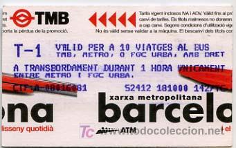 Collectables Transport Tickets: (133 # ) BILLETE DE TRANSPORTE DE BARCELONA // TMB // - SERIE DISE&Ntilde;O COTIDIANO