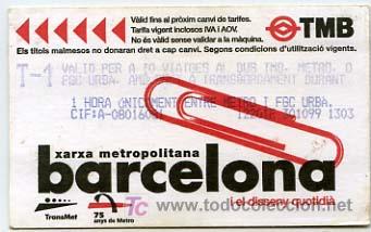Collectables Transport Tickets: (133 # ) BILLETE DE TRANSPORTE DE BARCELONA // TMB // - SERIE DISE&Ntilde;O COTIDIANO