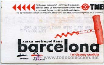 Collectables Transport Tickets: (133 # ) BILLETE DE TRANSPORTE DE BARCELONA // TMB // - SERIE DISE&Ntilde;O COTIDIANO