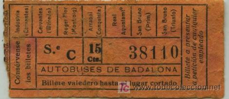 Collectionnisme Billets de transport: BILLETE DE BUS DE BADALONA (BARCELONA) // AUTOBUSES DE BADALONA // A&Ntilde;OS 30