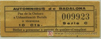 Sammeln von Fahrkarten: BILLETE DE BUS DE BADALONA (BARCELONA) // AUTOMNIBUS DE BADALONA