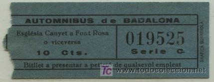 Sammeln von Fahrkarten: BILLETE DE BUS DE BADALONA (BARCELONA) // AUTOMNIBUS DE BADALONA