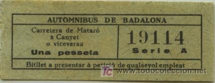 Sammeln von Fahrkarten: BILLETE DE BUS DE BADALONA (BARCELONA) // AUTOMNIBUS DE BADALONA