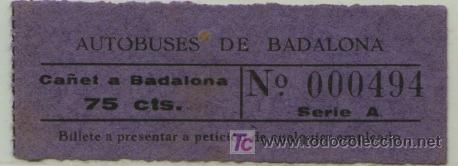 Sammeln von Fahrkarten: BILLETE DE BUS DE BADALONA (BARCELONA) // AUTOBUSES DE BADALONA // A&Ntilde;OS 30